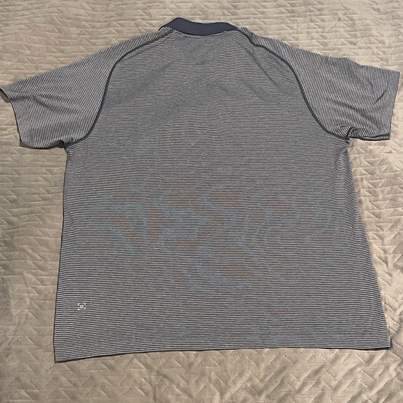 Lululemon striped polo shirt‎ mens size XXL blue pre-owned condition - Picture 1 of 9